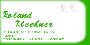 roland kleckner business card